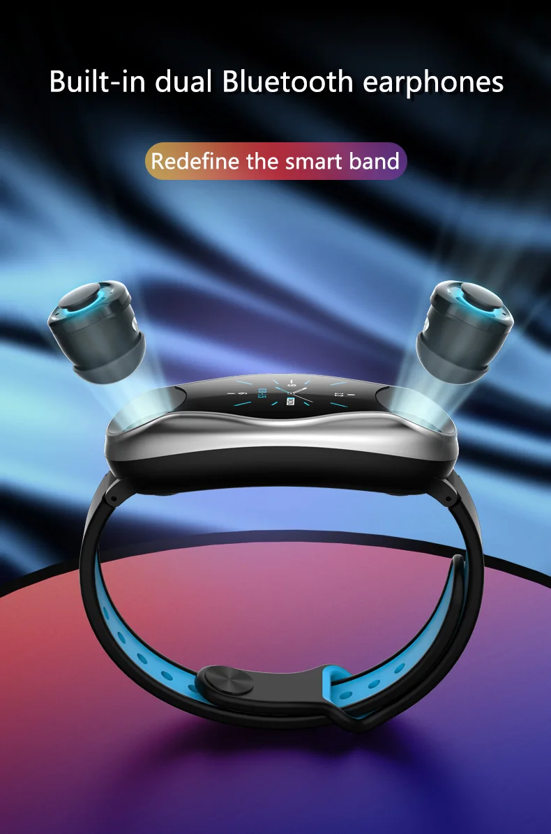 Новый Фитнес Браслет беспроводные Bluetooth наушники 2 в 1 5 0 чип IP67 водонепроницаемый