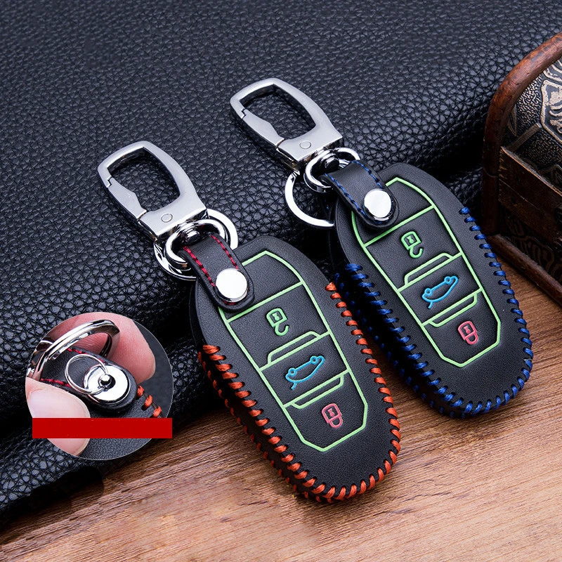 Световой кожаный чехол для автомобильных ключей CaseCover Peugeot 107 206 207 208 306 307 301 308S 407 2008