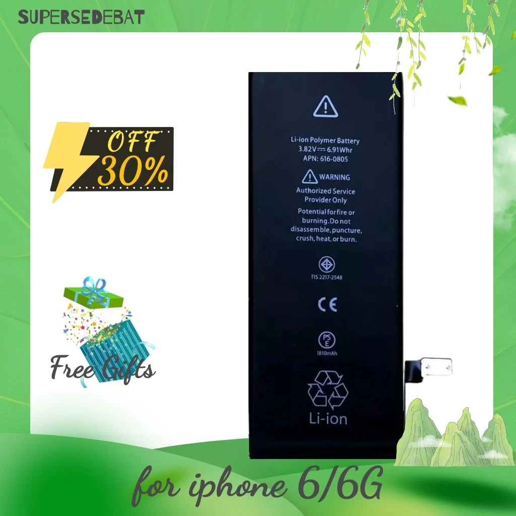 

0 cycle for iphone 6 Battery Bateria 1810 mah Replacement Batterie for iphone 6 Batteria Black Battery for apple iphone 6 Pilas