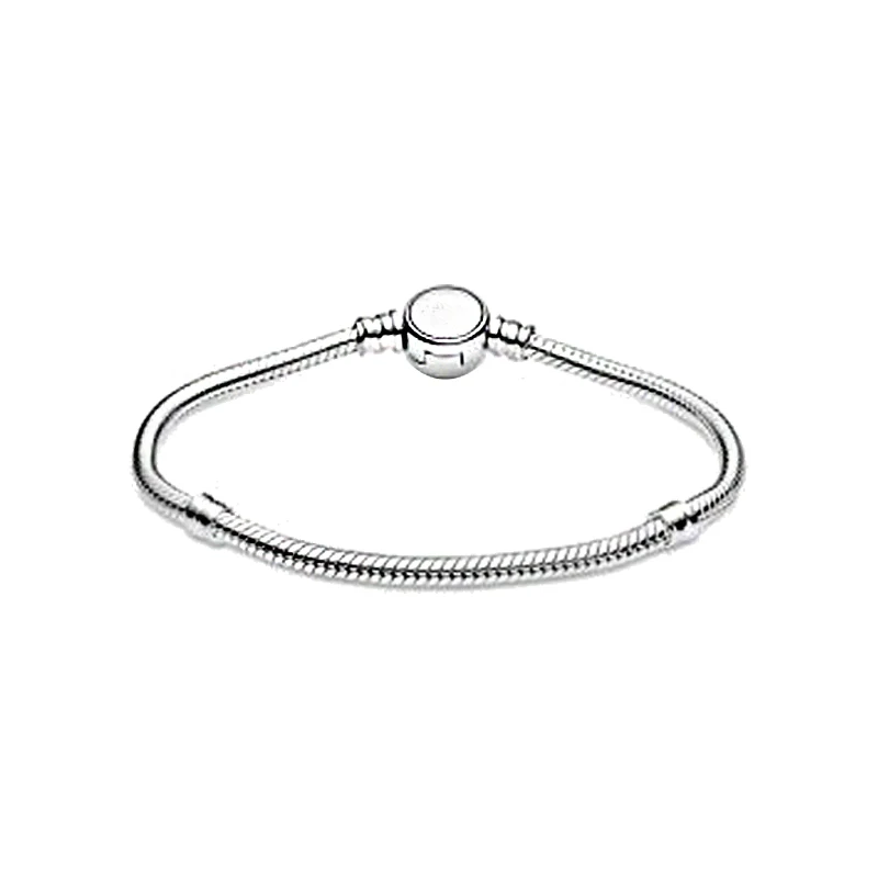

2021 Valentine's Day 925 Sterling Silve Bracelet Shiny Blue Stone Disc Bracelet Clasp Bracelet Women Jewelry Gift