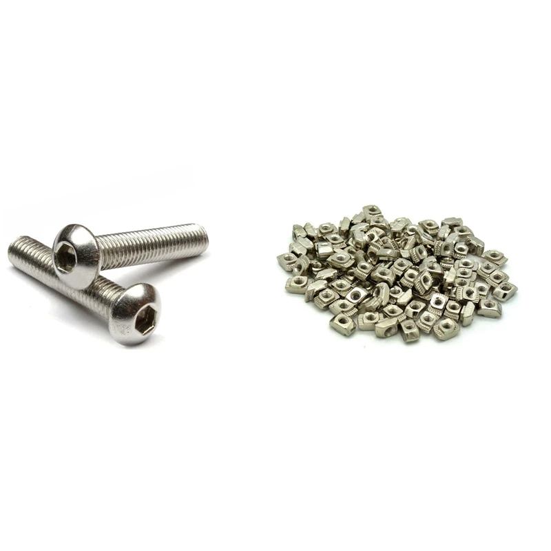 

30PCS Stainless Steel Button Head Screw With 100PCS Post Assembly M3 T Nut For 2020 Profile