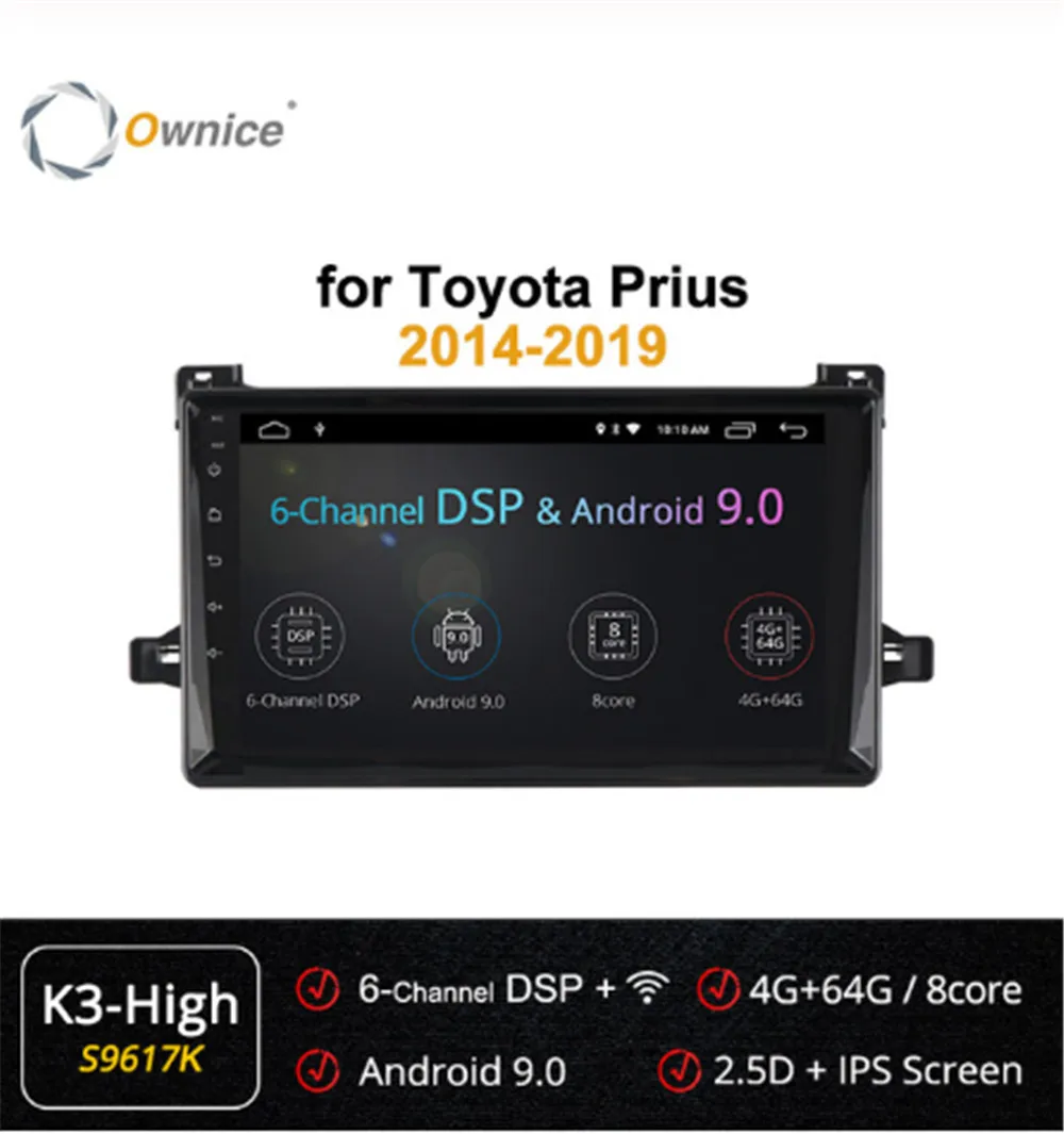 Автомобильная Мультимедийная система Ownice с камерой 360 ° Android 9 0 4 Гб ОЗУ + 64 ПЗУ DVD