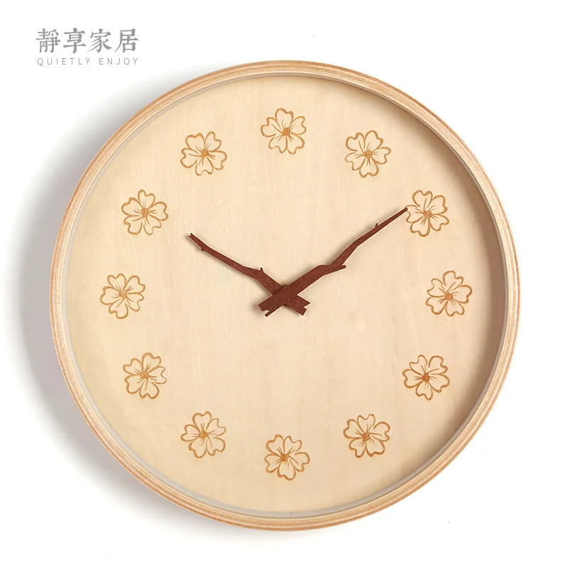 Деревянные настенные часы большой 3d скандинавский простой гостиной современный