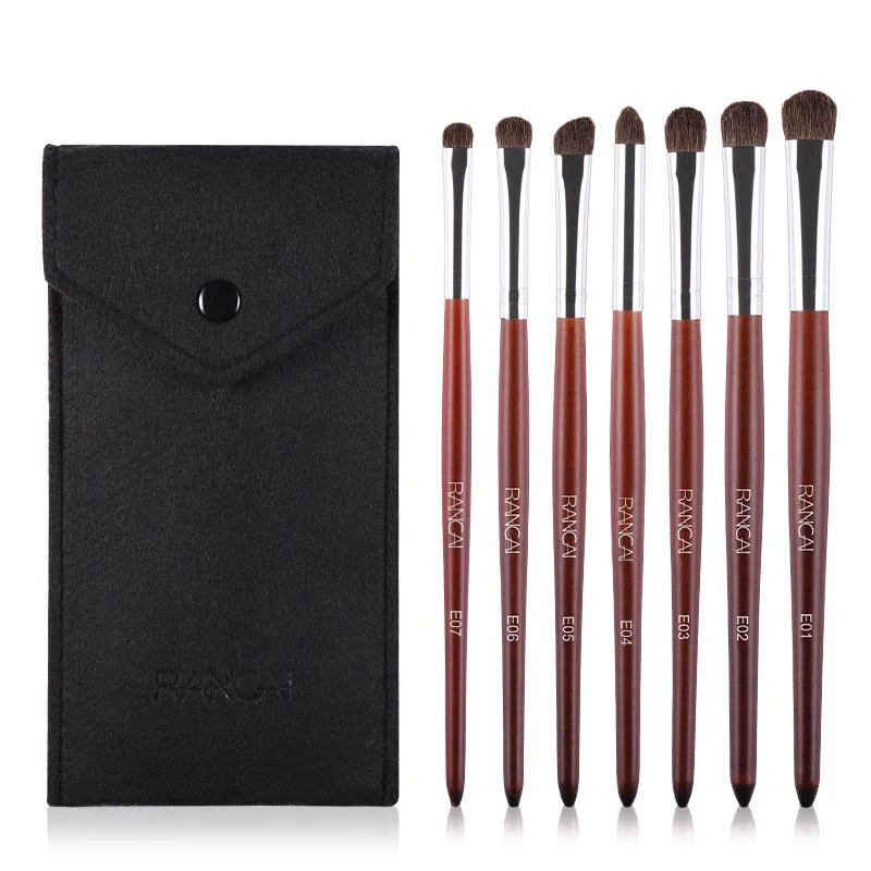 7pcs Makeup Brushes Set Natural Hair Wood Handle Eyeshadow Blending Shader Highlighter Powder Foundation Brush Tool | Красота и