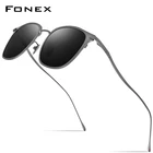 FONEX Солнцезащитные очки из чистого титана для мужчин и женщин, модные брендовые дизайнерские винтажные квадратные Поляризационные солнечные очки UV400, 2020, 8522