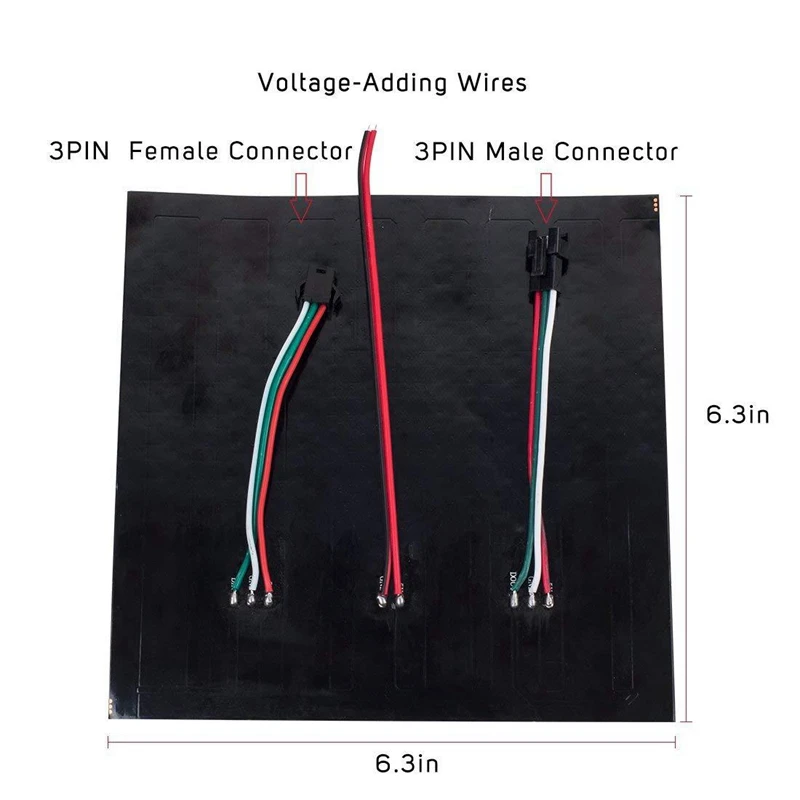 

WS2812B LED RGB Flexible Pixel Panel 16X16 Individually Addressable Panel Light LED Module Matrix Screen