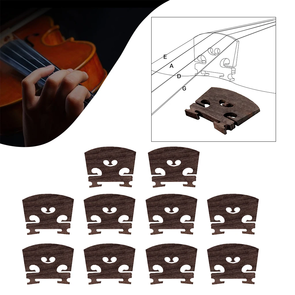 

10Pieces Master 4/4 Violin Ebony Bridge Wood Brazil Ebony Pure Durable