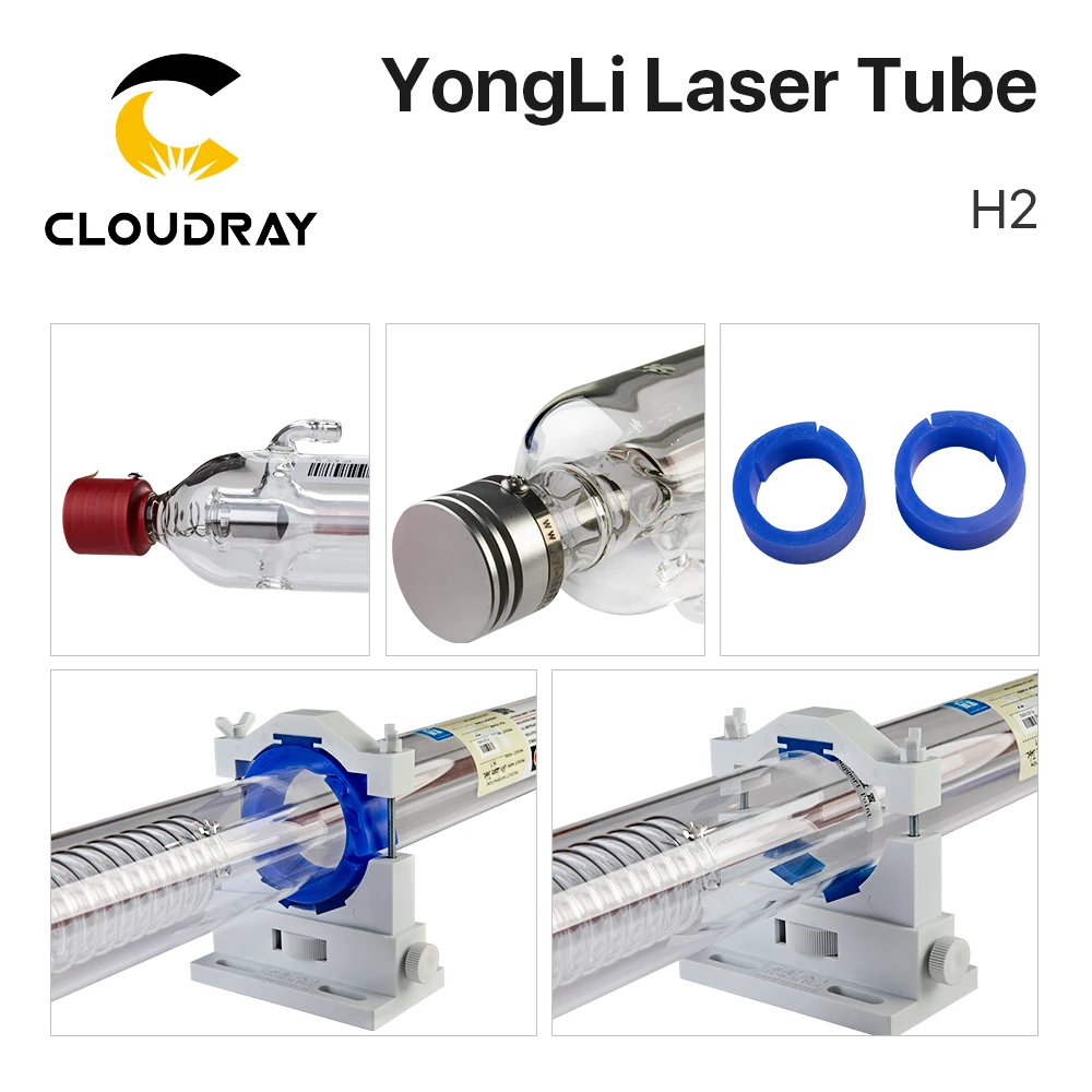 

Cloudray Yongli H Series H2 80-90W CO2 Laser Tube Length 1250 Dia.60mm Wooden Box Packing for CO2 Laser Engraving Machine