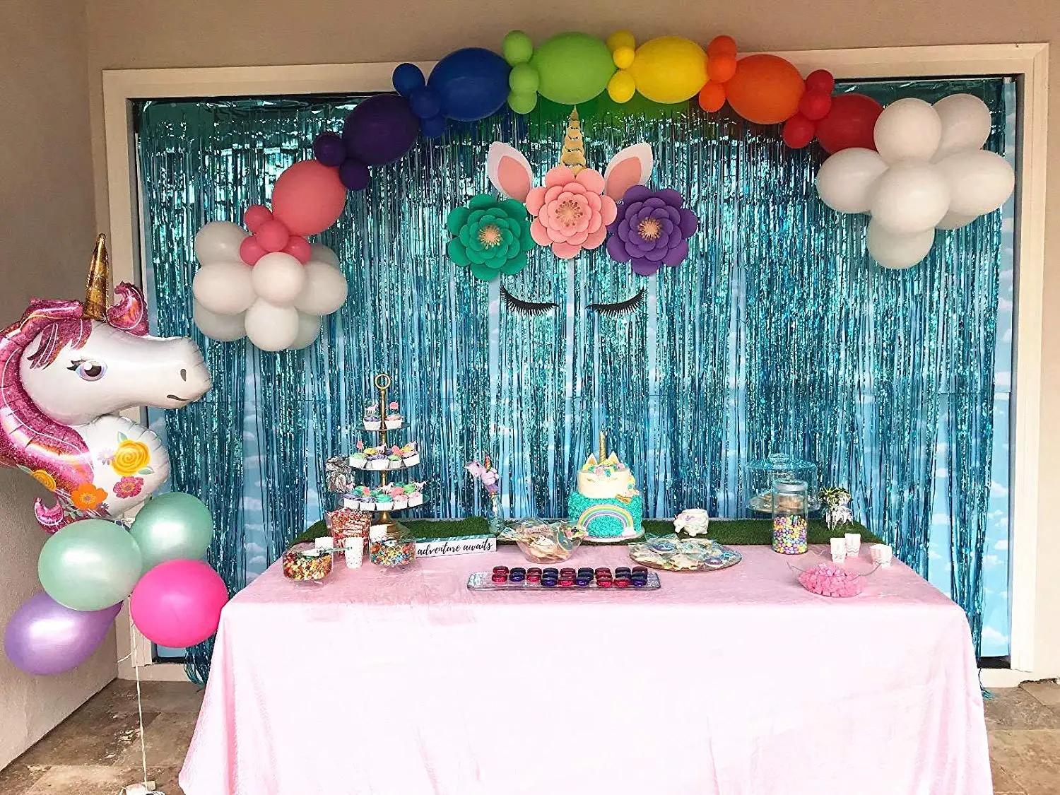 Набор 4 шторы из фольги 1x2 5 м металлическая бахрома занавески s мерцающие для дня