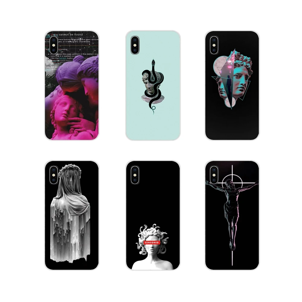 Мягкое покрытие кожи абстрактные греческой камень Скульптура для samsung A10 A30 A40 A50 A60