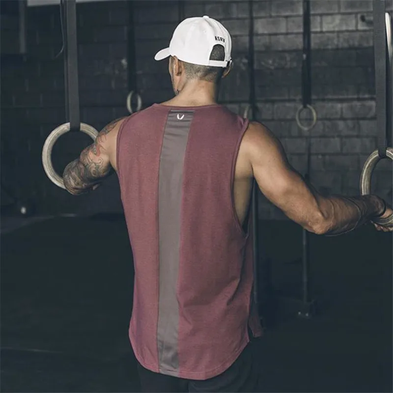 

New cotton casual sleeveless shirt men gym tank tops fitness tops Men's outdoor running sports vest bodybuilding fitness vest