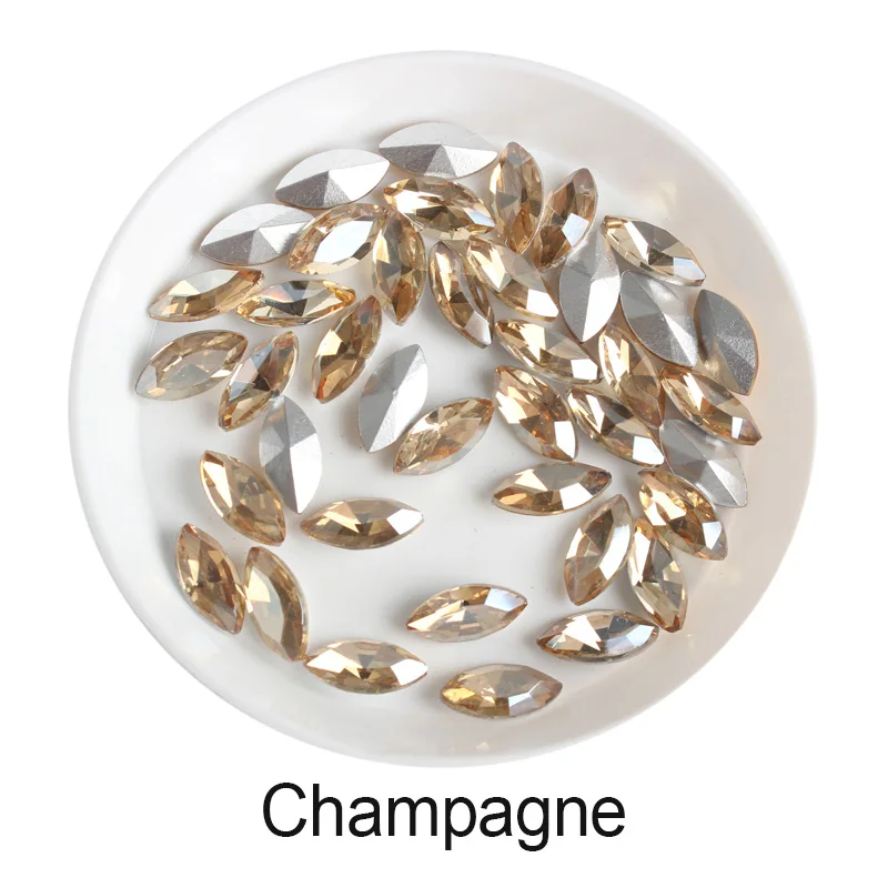 30 шт./лот 3D Стразы для дизайна ногтей сияющий цвет конский глаз горный хрусталь