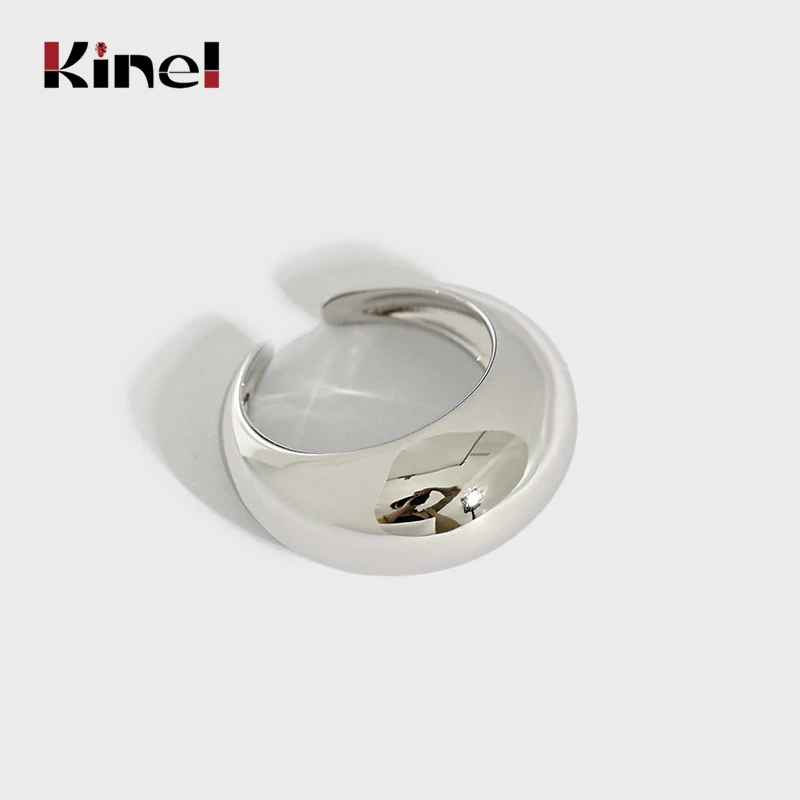 

Кинели Аутентичные серебро 925 ювелирных изделий геометрической формы дуги гладкой поверхности колец для женщин модный простой Рождественс...