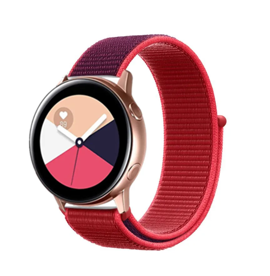 new red Переключатель, нейлоновый ремешок для наручных часов Xiaomi huami amazfit bip huawei часы GT 20/22 мм, ремешок для samsung Шестерни S3/S2 galaxy Watch active2 42 мм 46 мм - Цвет ремешка: new red