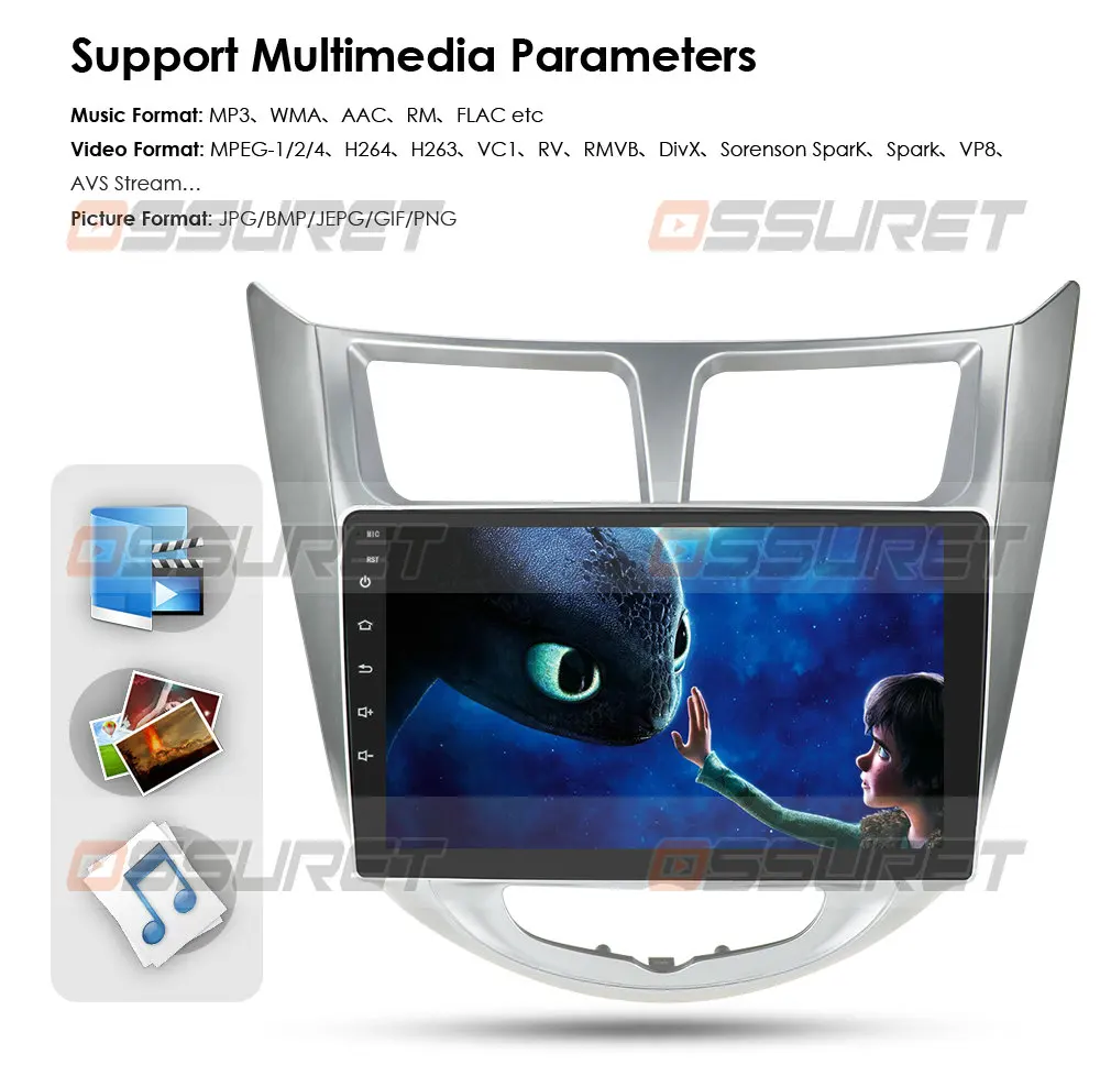 Автомобильный DVD плеер 2din Android 10 ОЗУ 2 Гб для Hyundai Solaris accent Verna автомобильный