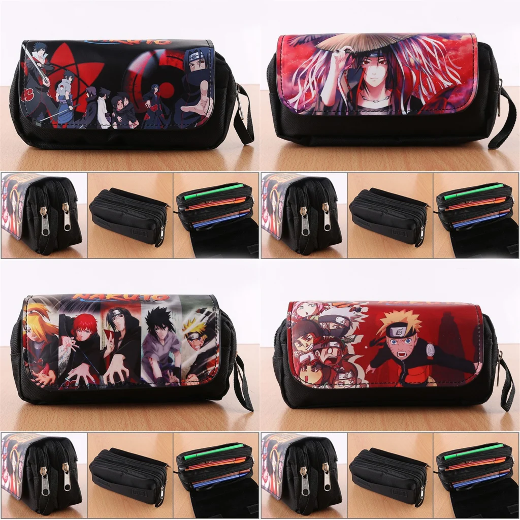 Мультфильм Аниме Наруто Чехол-карандаш холст коробка для ручки косметичка сумка