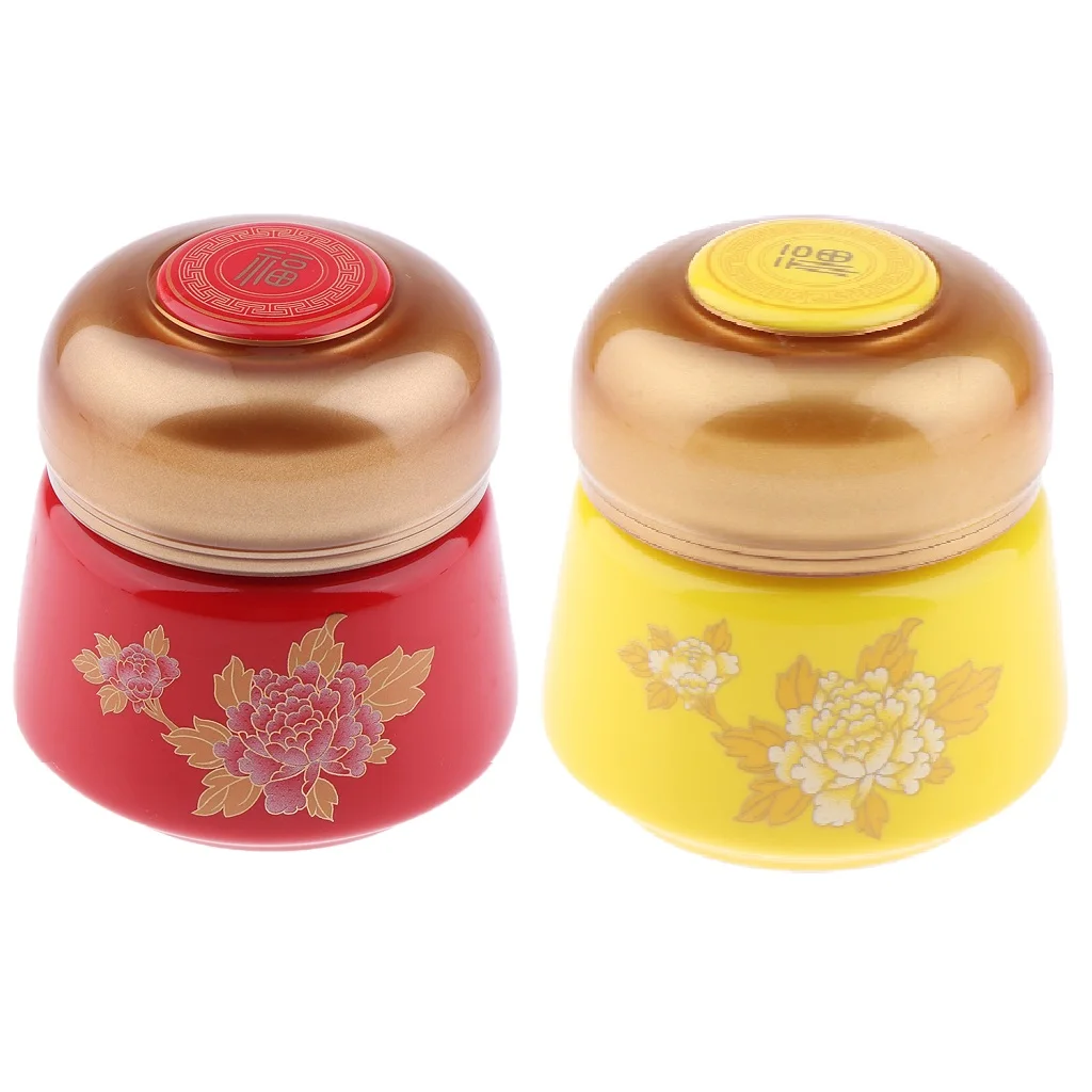 

Empty Ceramic Loose Powder Makeup Case Jewelry Tea Tin Pot Containers 170g