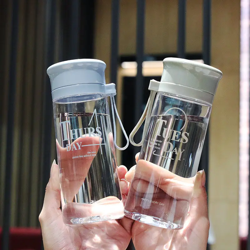 

Water cup with lifting rope heat resistant plastic cup men portable small fresh water pot simple girl student anti falling high