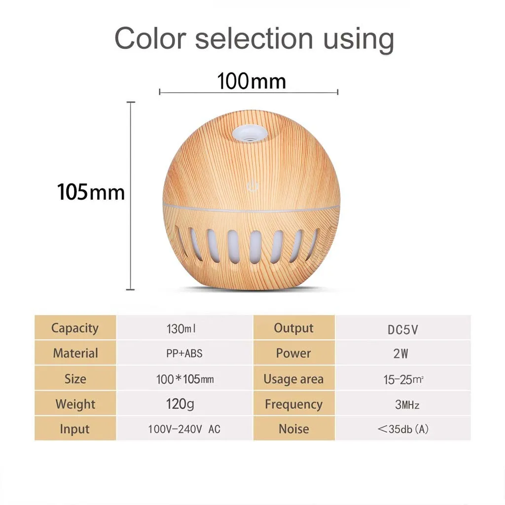 Usb Aroma Diffuser Ultrasonic Cool Mist Humidifier Air Purifier 7 Color Change Led Light For Office Home 130ml Humidifier#g4 |