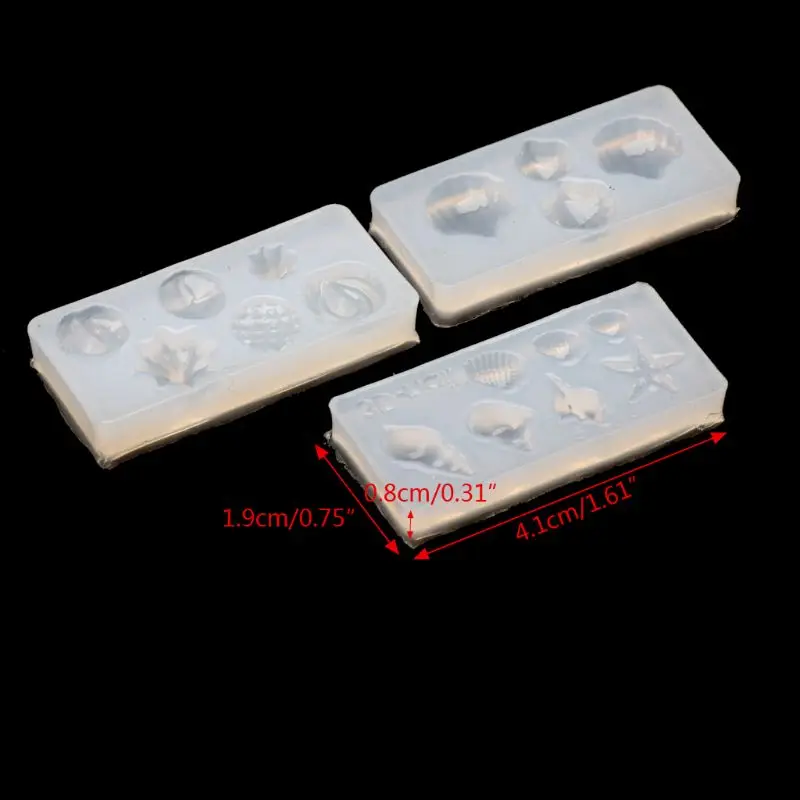 

3Pcs/Set DIY Conch Shell Starfish Shape Silicone Mold Nail Art Template Jewelry Making Tool