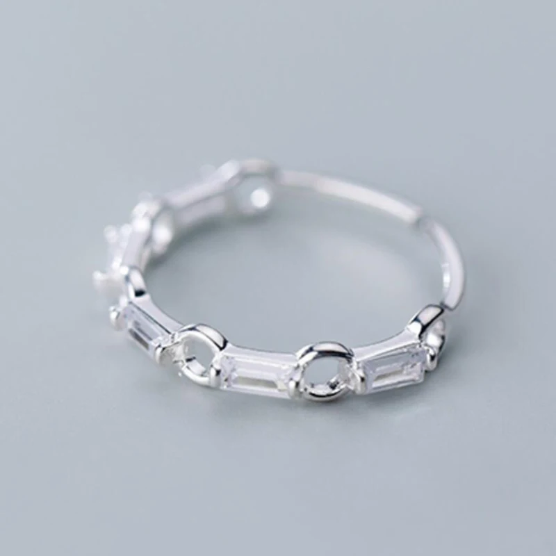 Silver Trustdavis, 925 пробы, серебро, высокое качество, круг, прозрачный, CZ, открытый размер, кольца на палец для женщин, Стерлинговое Серебро, ювелирное изделие, подарок DA392 - Цвет основного камня: Silver