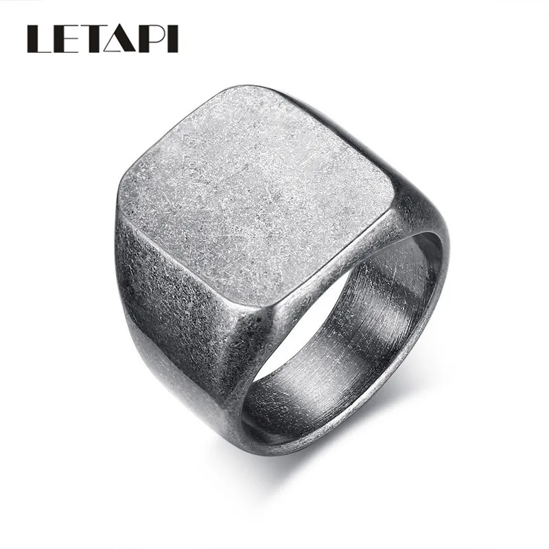 Новинка 2021 мужские кольца LETAPI 18 мм в стиле ретро-рок-панк Винтажное кольцо для