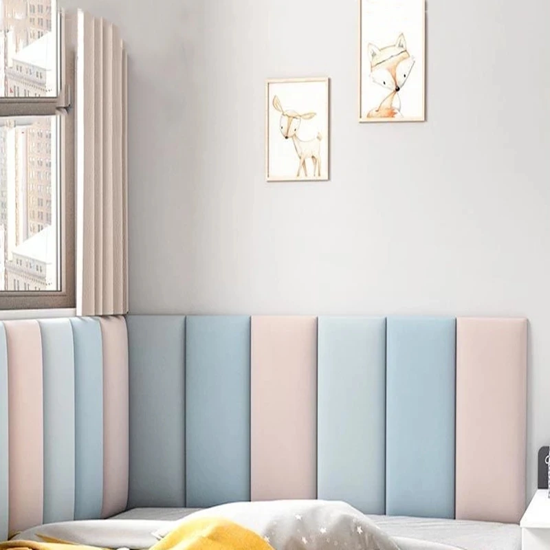 

Bed Headboard Home Decor Self-Adhesive 3D Wall Stickers Head Boards Wallpaper Anti-Collision Tatami Bedroom Sticker Decals 1pcs