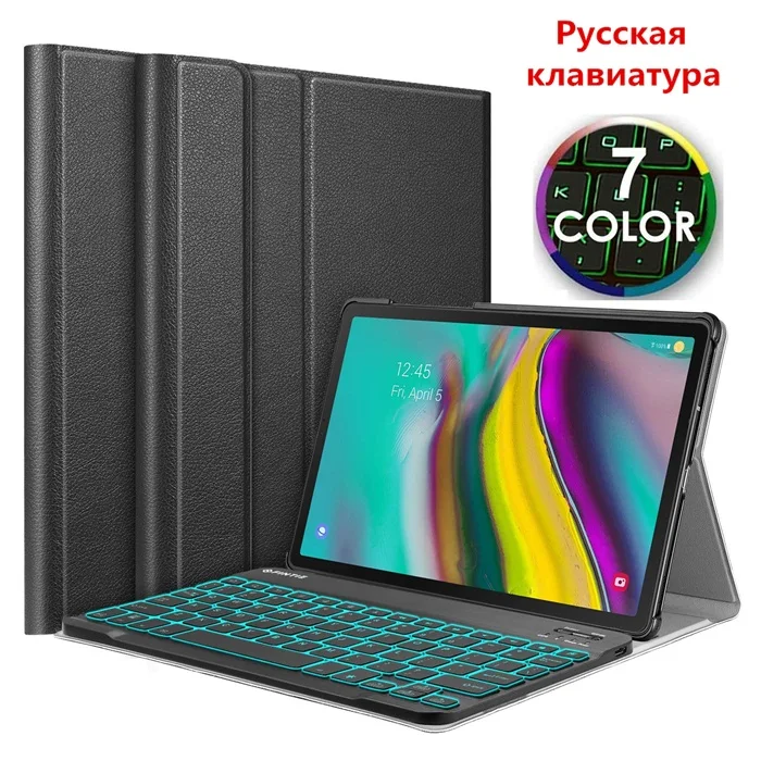 Русский Испанский Арабский чехол с клавиатурой для Samsung Galaxy Tab A 10,1 SM-T510 SM-T515 Тонкий чехол-подставка для Tab T510 10,1 - Цвет: t510-RU-backlit