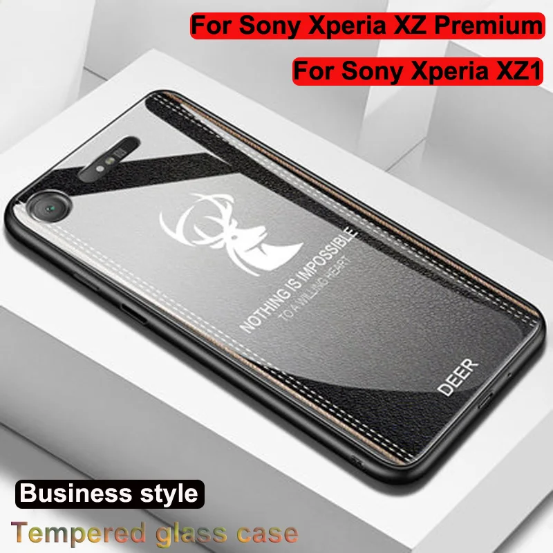 Деловой стеклянный чехол для телефона sony Xperia XZ Premium G8142 TPU Рамка Жесткий Чехол