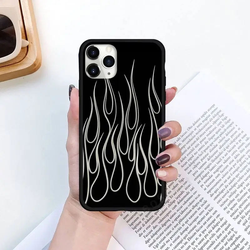 

Fashion corlorful Flame Pattern Phone Case for iPhone 11 12 pro XS MAX 8 7 6 6S Plus X 5S SE 2020 XR Luxury brand shell