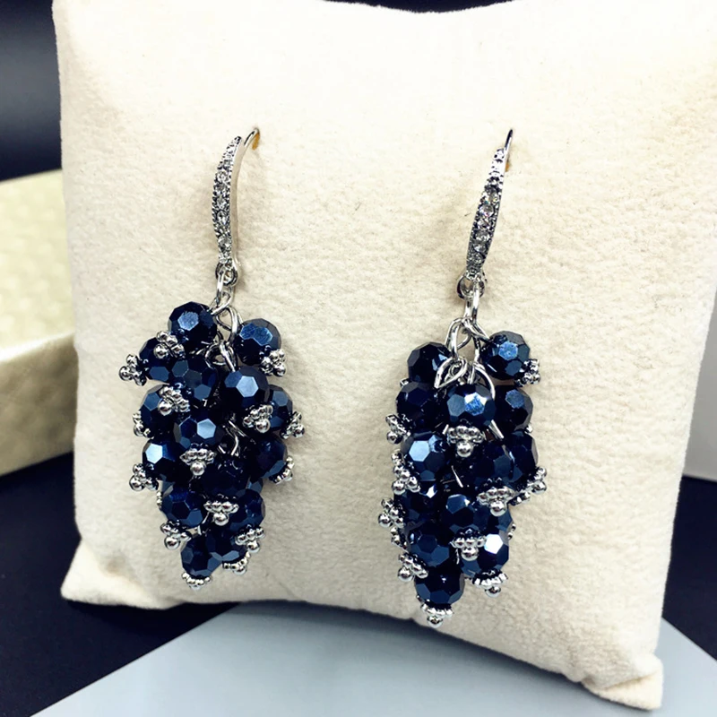 Женские Висячие серьги Ajojewel синие белые черные зеленые висячие с кристаллами