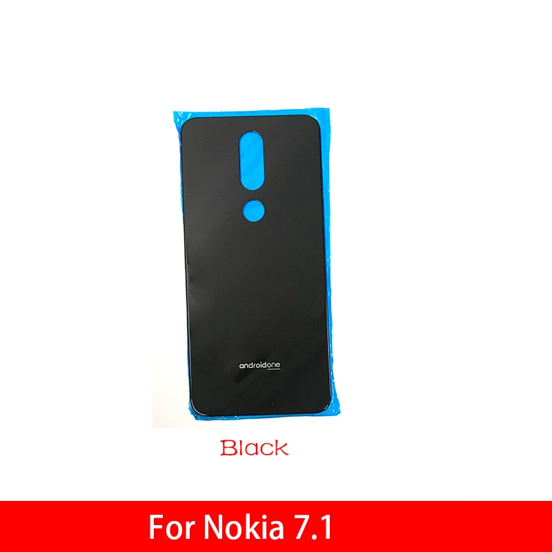 Black Новое заднее стекло задняя крышка для Nokia 7,1 корпус батарейного отсека задняя крышка батарейного отсека - Цвет: Black