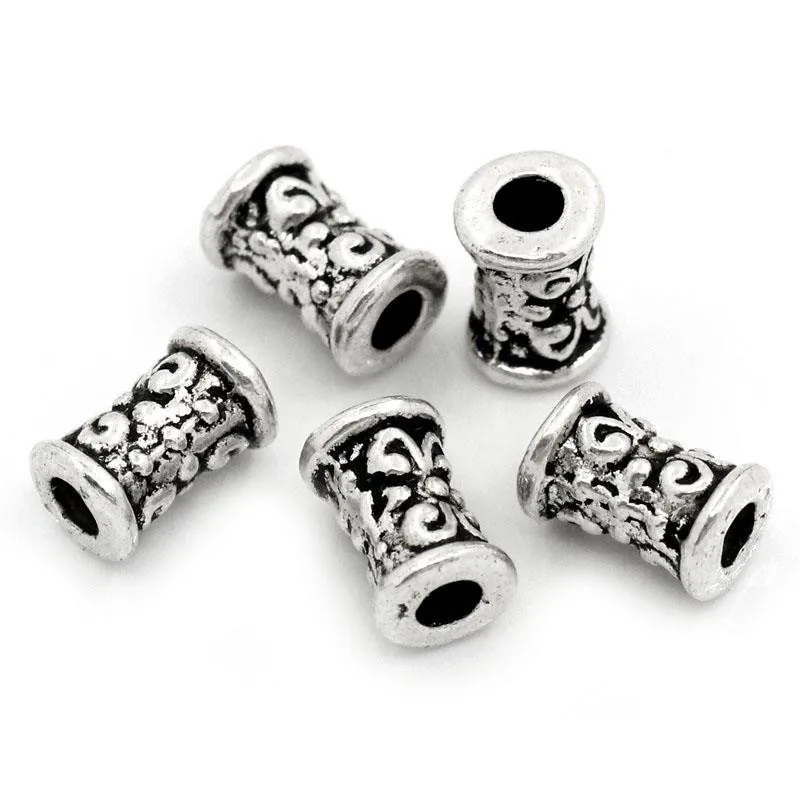 Круглые шарики из металлического сплава цилиндрические серебристые с цветным