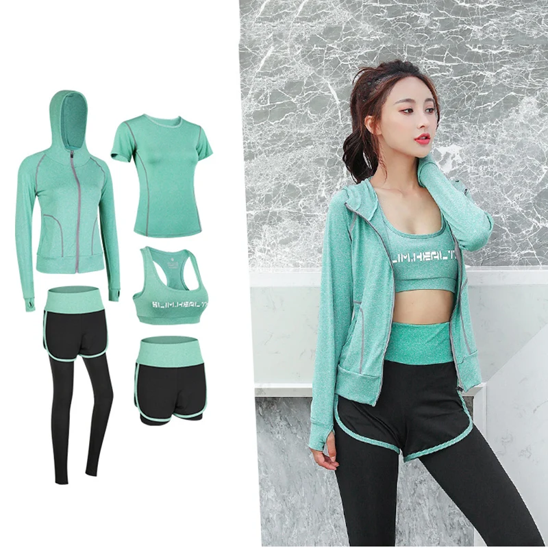 2021 5 шт. Женский комплект 2 тренажерный зал Комплект Йога Новый Фитнес