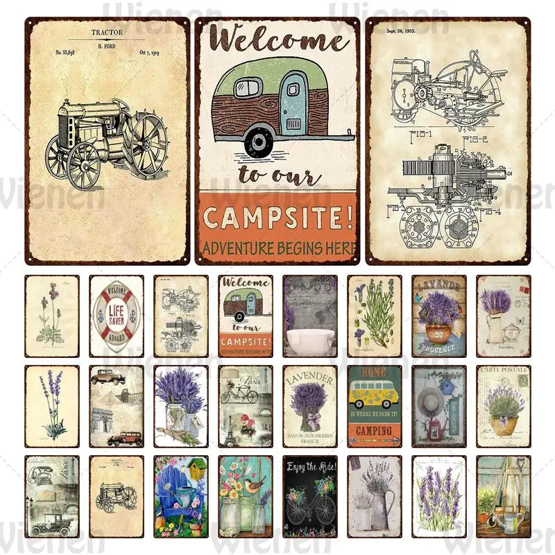 

Flowers Metal Tin Sign Retro Lavender Iron Plaque Vintage Poster Garden Farmhouse Decor Room Home Wall Decor Metal Crafts Gift