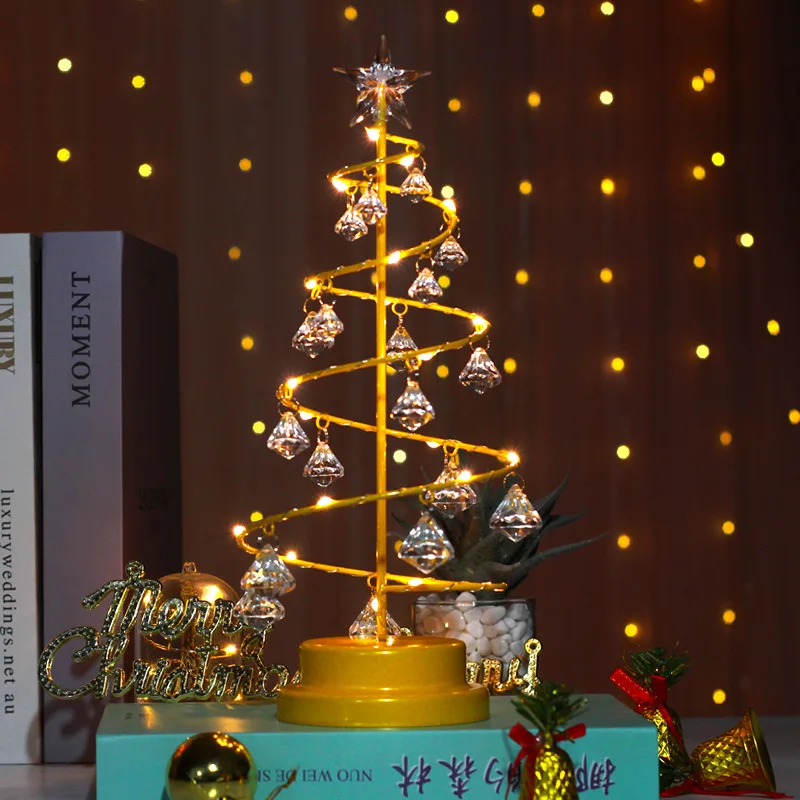 

LED Christmas lantern modeling crystal diamond pendant room bedroom night light table lamp decoration lamp ornaments