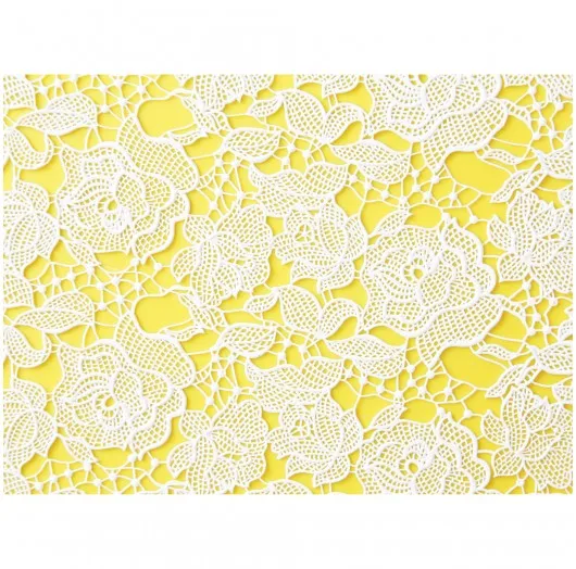 Новый розы дамасской Siliicone с кружевным краем Fondant (сахарная) инструмент для