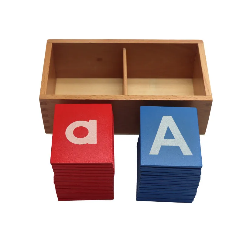 

Montessori 3-6years Early Education Language Teaching Aids Red and Blue Sand Letter Edition Capital Small English Letter Toys