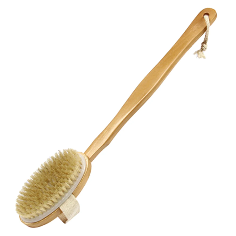 

2021 Bath Shower Brush Long Handle Wood Bathing Body Brushes Exfoliator Bristles SSwell