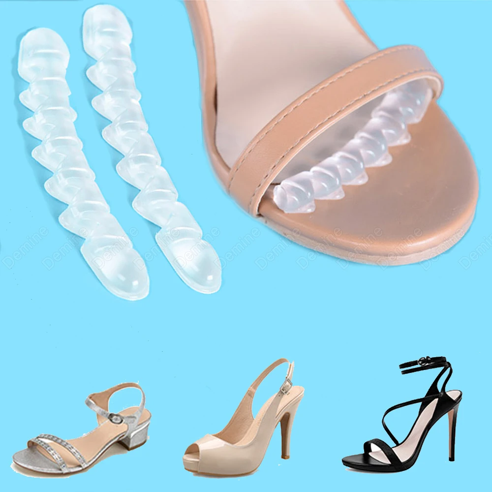 

Demine Silicone Inserts for High Heels Flip Flop Sandals Self-adhesive Shoes Stickers Gel Forefoot Pads Foot Patch Shoe Cushion