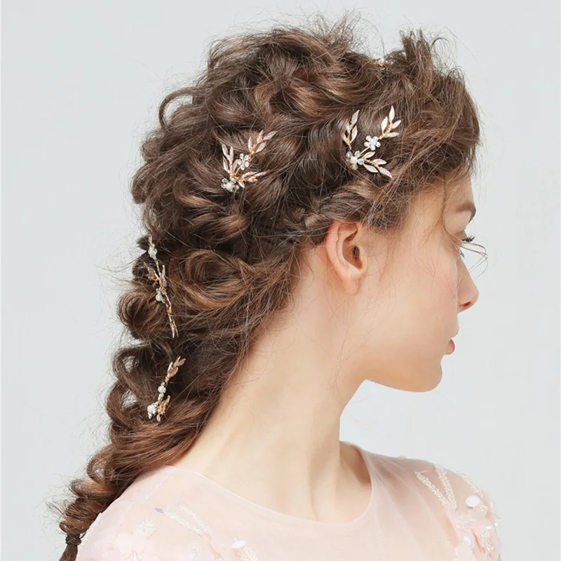 Свадебный набор из листьев лозы и шпильки для волос аксессуары головной убор