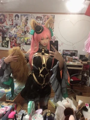 Fate Grand Order Fate/extra Tamamo No Mae черный Маг Косплей Костюм Волшебная форма черное нарядное платье