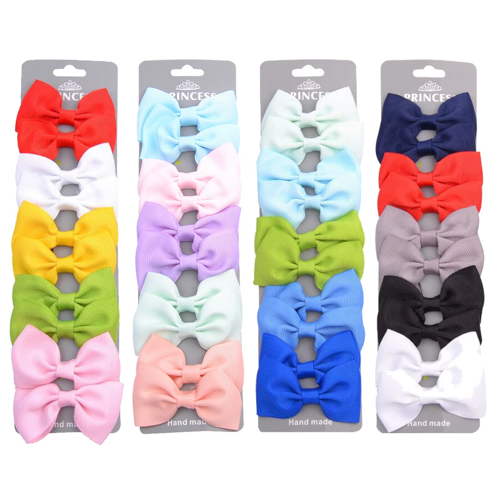 

10 Pcs/set Grosgrain Ribbon Hair Bows With Clip For Cute Baby Girls Colorful Hair Clips Hairpins Barrettes Kids Hair Accessories