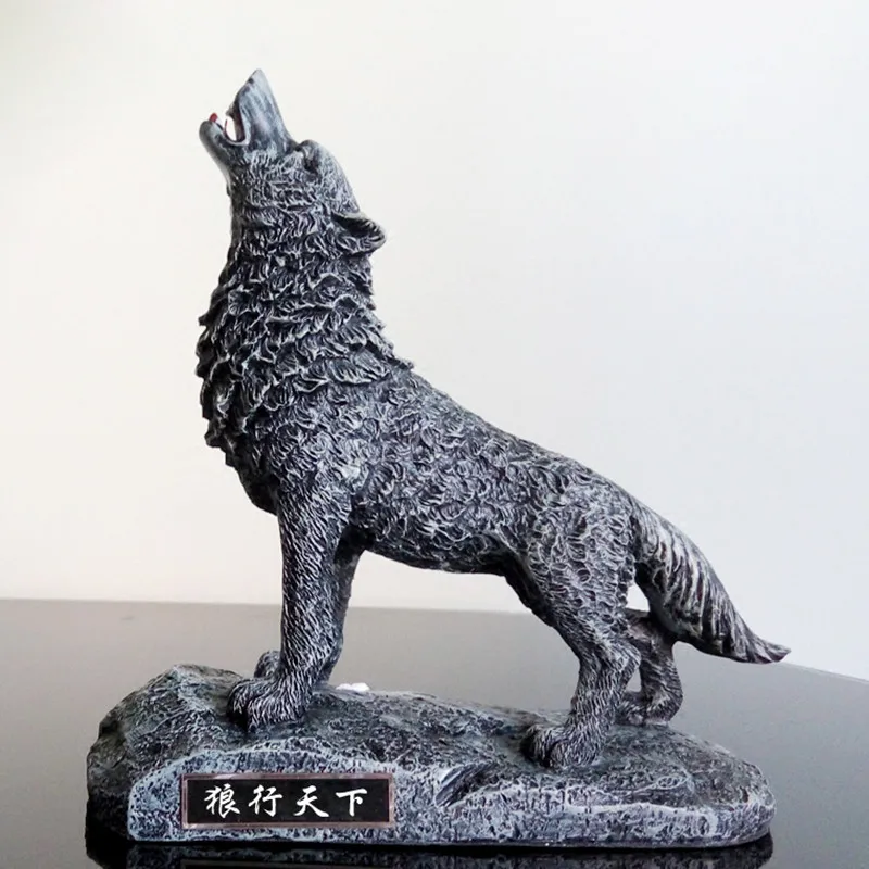 

Художественная Скульптура TENG WOLF, декоративные фигурки животных с рисунком волка, украшения, ремесла из смолы, креативное Европейское украш...