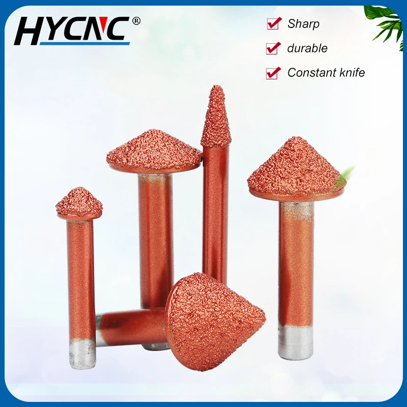 1pc Cnc Mushroom Milling Cutter Double Frosted Tapered V-Shaped Knife Stone Carving Tool Marble Granite Cutting Bit - купить по
