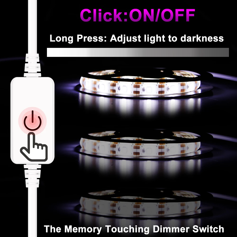 

5M USB Tira led Stripe Light Waterproof Flexible Lamp Tape 5V Kitchen Closet Cabinet Stair Dimmable Night Light Led Lamp Strip