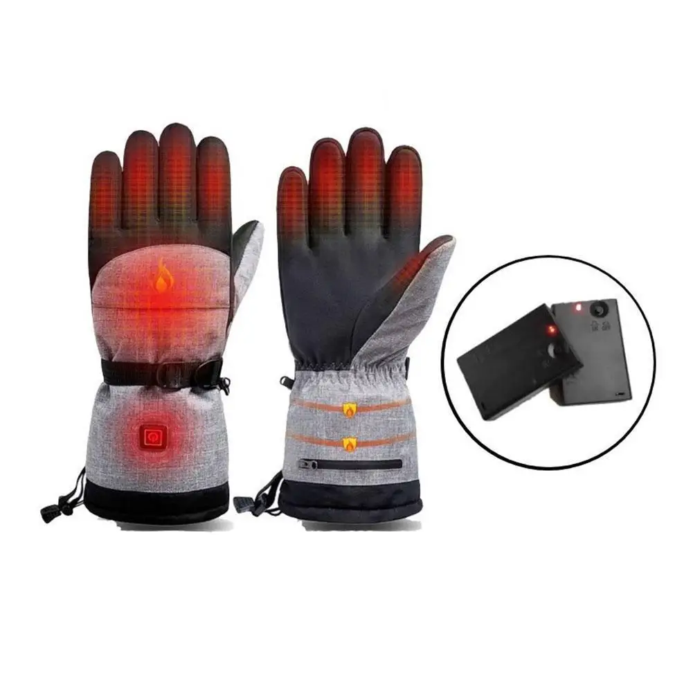 

Зимние теплые перчатки с электрическим подогревом, теплые перчатки, мотоциклетные перчатки для катания на лыжах, сноуборде, водонепроницае...