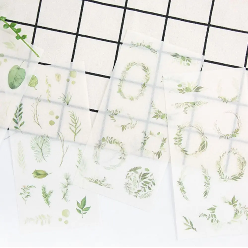 6 шт./упак. зеленые листья наклейки декоративные канцелярские Скрапбукинг DIY