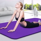Нескользящий коврик для йоги, толстый большой пенный коврик для упражнений в тренажерном зале, фитнеса, пилатеса, медитации, фиолетового цвета
