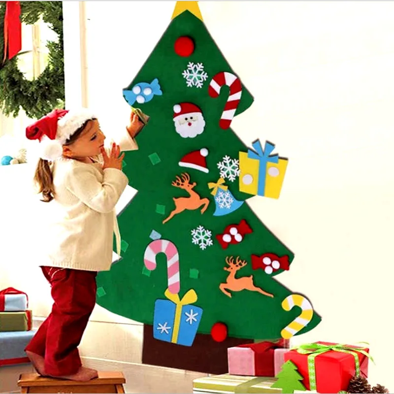 

Рождественская елка из фетра ZK20 "сделай сам", Дед Мороз, Рождественское украшение, новый год 2021, подарок на день рождения и вечерние